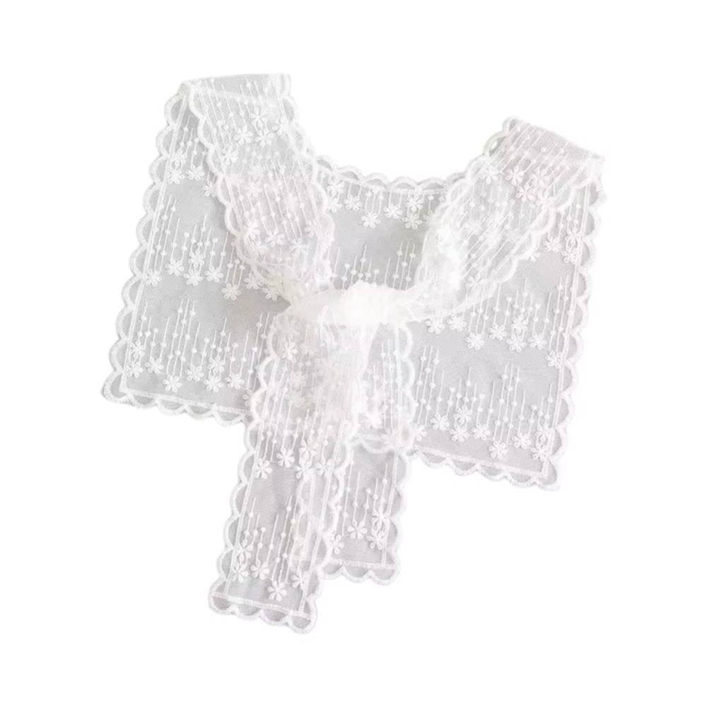 Embroidery Shawl - Elegante chal de encaje calado con