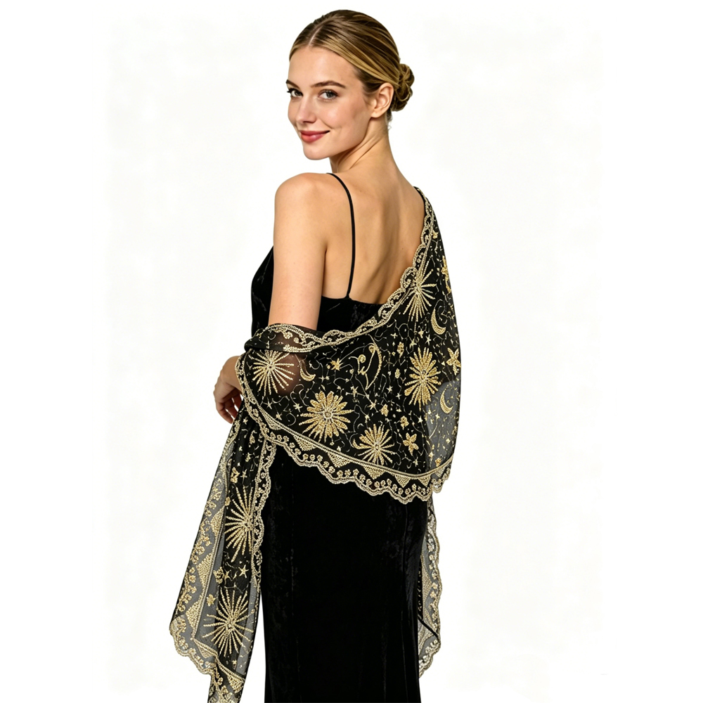 Embroidery Shawl - Vestidos de Noche con Lentejuelas y