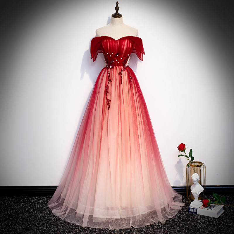 Embroidery Gradient - Vestido tostado con tirantes para novia,