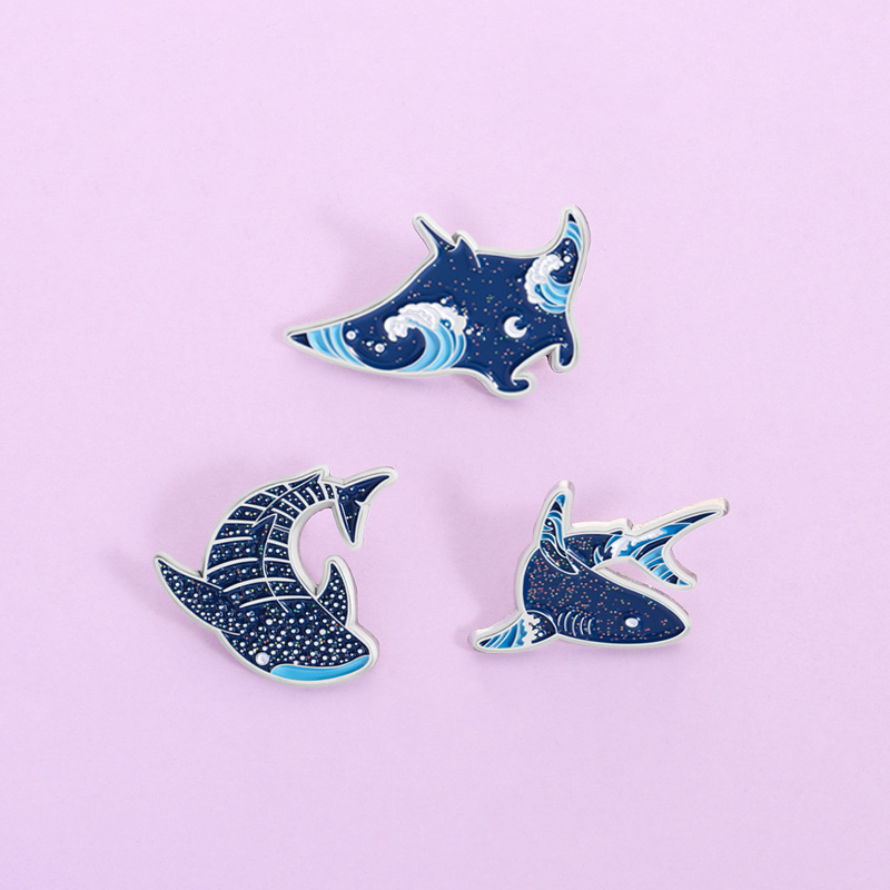 Embroidery Fish - Pins de esmalte de criaturas marinas