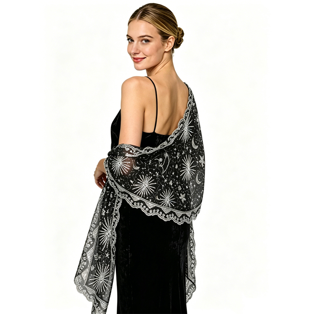 Vestidos de Noche con Lentejue - Embroidery Shawl reseña y precio