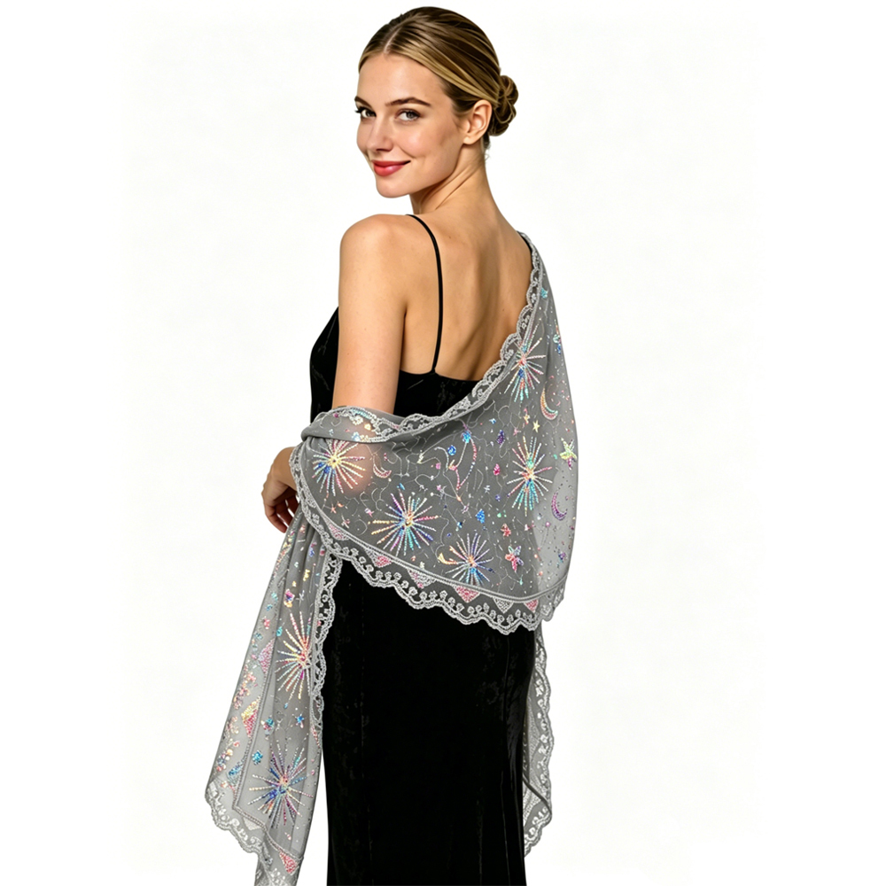 Vestidos de Noche con Lentejue - Embroidery Shawl reseña y precio