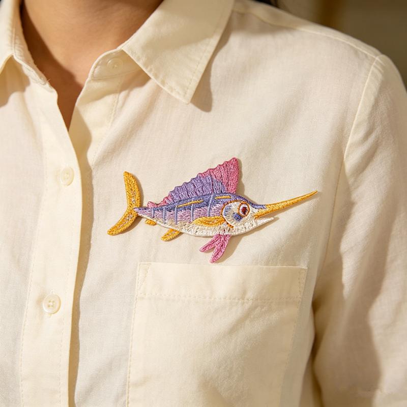 Parche bordado termoadhesivo d - Embroidery Fish reseña y precio
