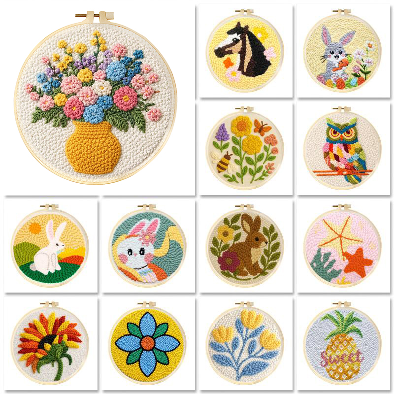 Kits de bordado Punch Needle D - Embroidery Hoop Square reseña y precio