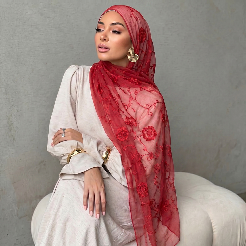 Hiyab Musulmán con Bordado Flo - Embroidery Shawl reseña y precio