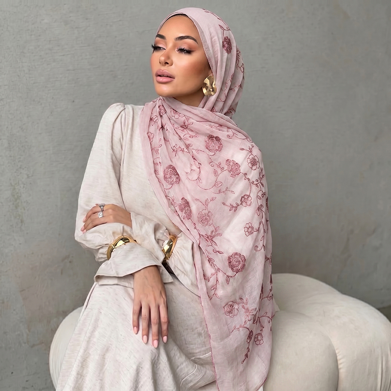 Hiyab Musulmán con Bordado Flo - Embroidery Shawl reseña y precio