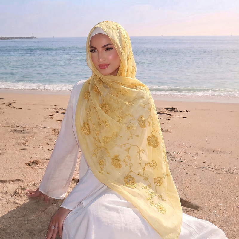 Hiyab Musulmán con Bordado Flo - Embroidery Shawl reseña y precio