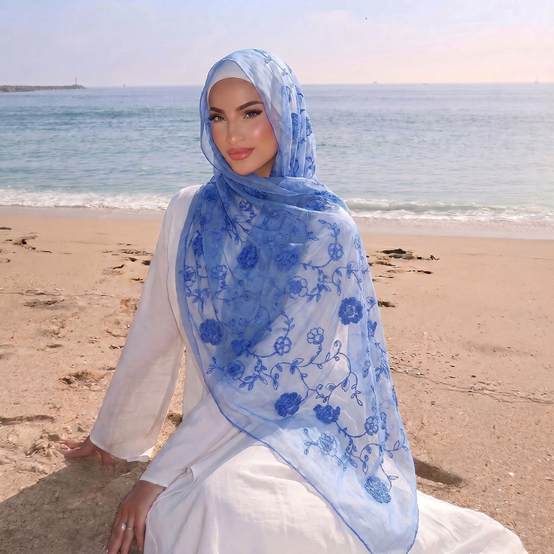 Hiyab Musulmán con Bordado Flo - Embroidery Shawl reseña y precio