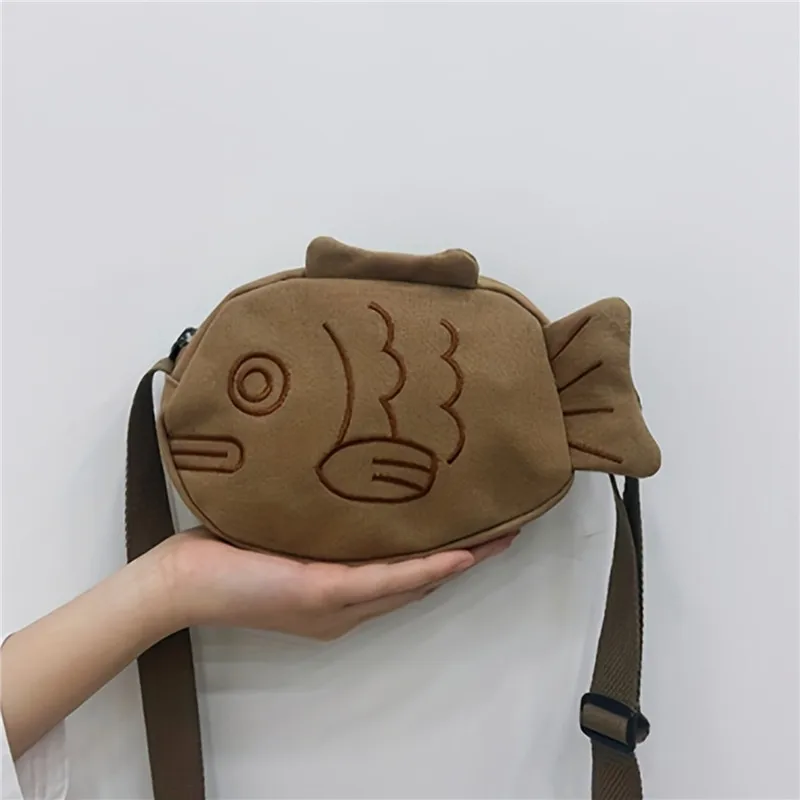 Bolso bandolera de lona con fo - Embroidery Fish reseña y precio