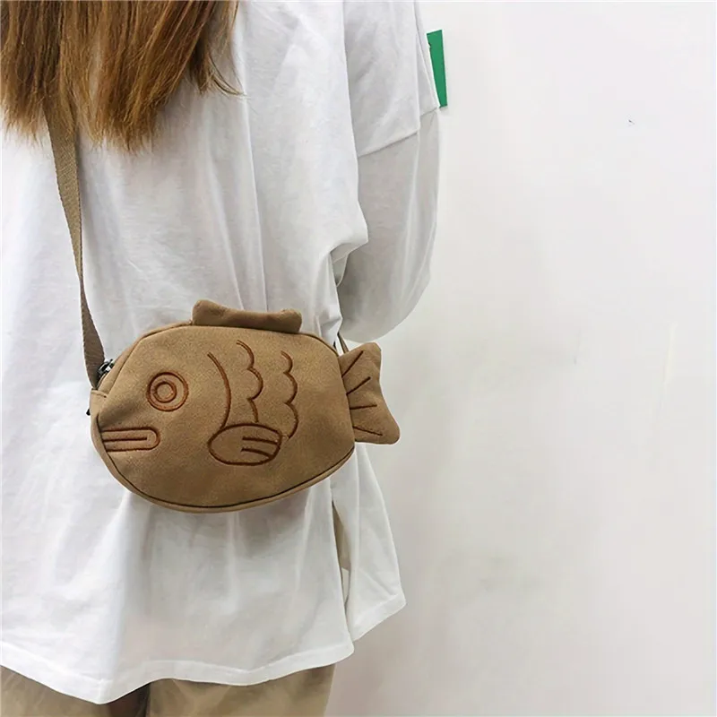 Bolso bandolera de lona con fo - Embroidery Fish reseña y precio