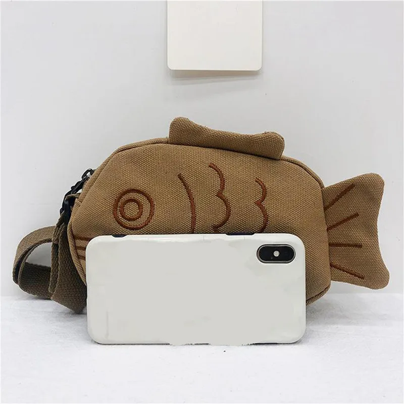 Bolso bandolera de lona con fo - Embroidery Fish reseña y precio