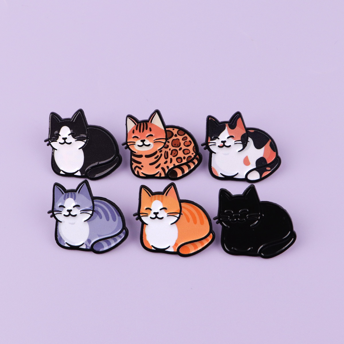 Broches de Esmalte de Gatos Ad - Embroidery Illustration reseña y precio